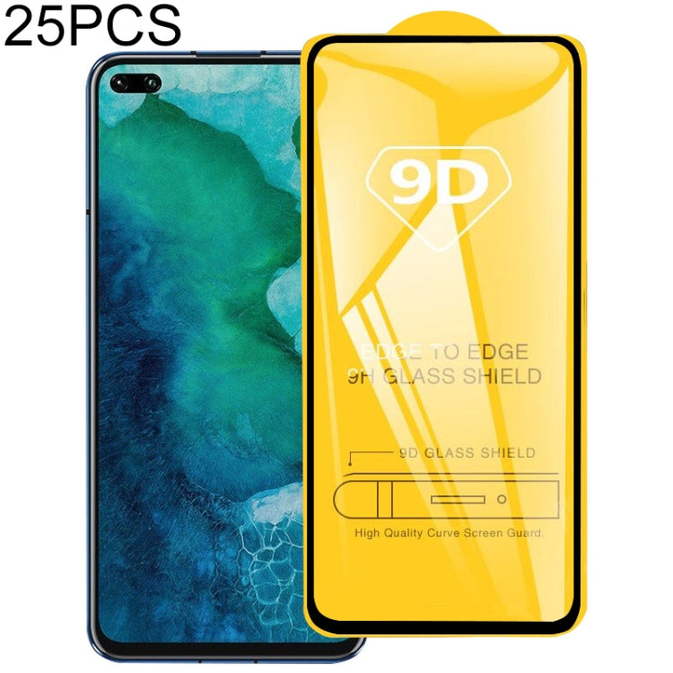 25 PCS 適用於華為 Nova 6 / 榮耀 V30 9D絲印二強 全屏鋼化玻璃膜