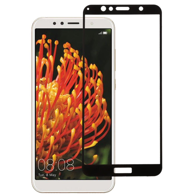 適用於華為 Y6  0.26mm 9H表面硬度2.5D弧邊防刮絲印全屏玻璃膜