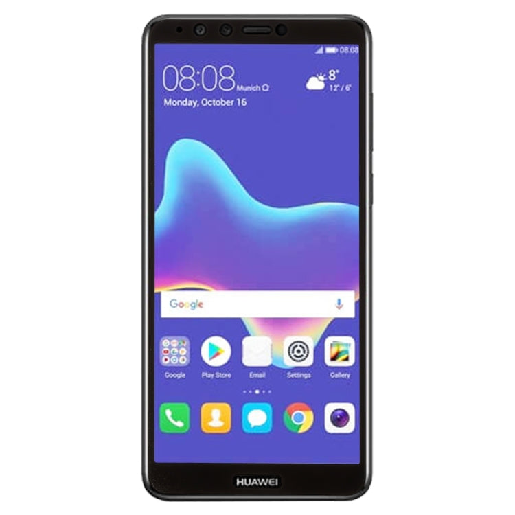 適用於華為 Y9  0.26mm 9H表面硬度2.5D弧邊防刮絲印全屏玻璃膜