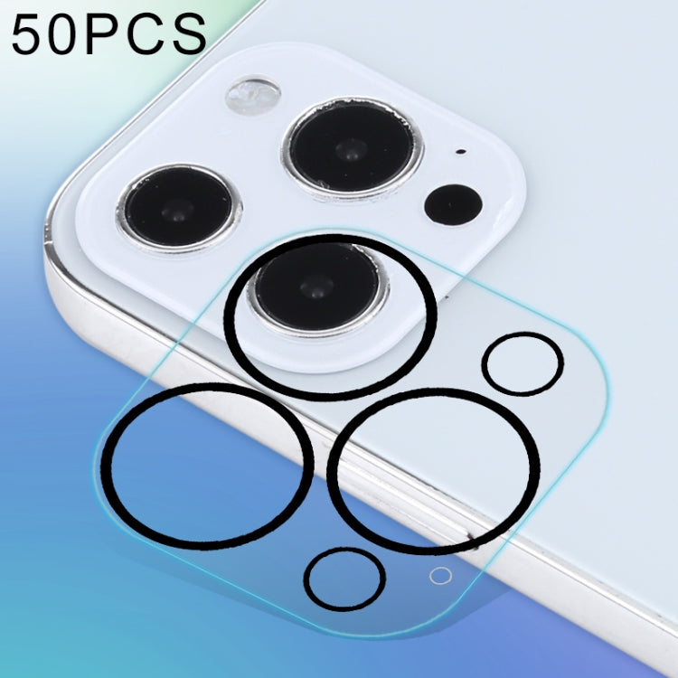 50片裝 高清防眩光后攝像頭鋼化膜 適用於iPhone 13 Pro