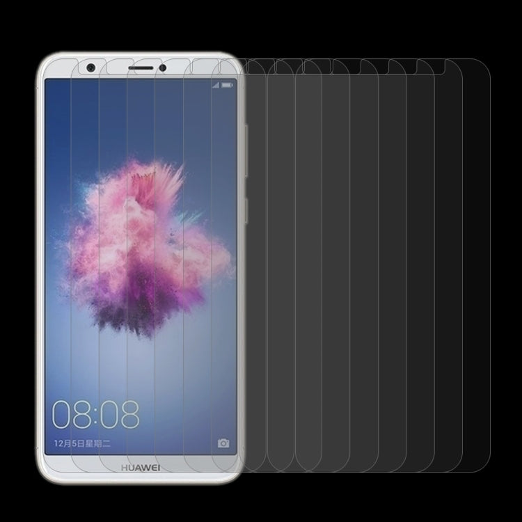 10片裝 適用於華為P smart / Enjoy 7S 0.26mm厚度 9H表面硬度 2.5D弧邊 鋼化玻璃保護膜