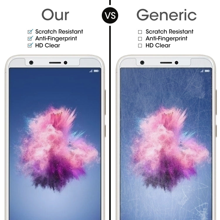 100片裝 適用於華為P smart / Enjoy 7S 0.26mm厚度 9H表面硬度 2.5D弧邊 鋼化玻璃保護膜