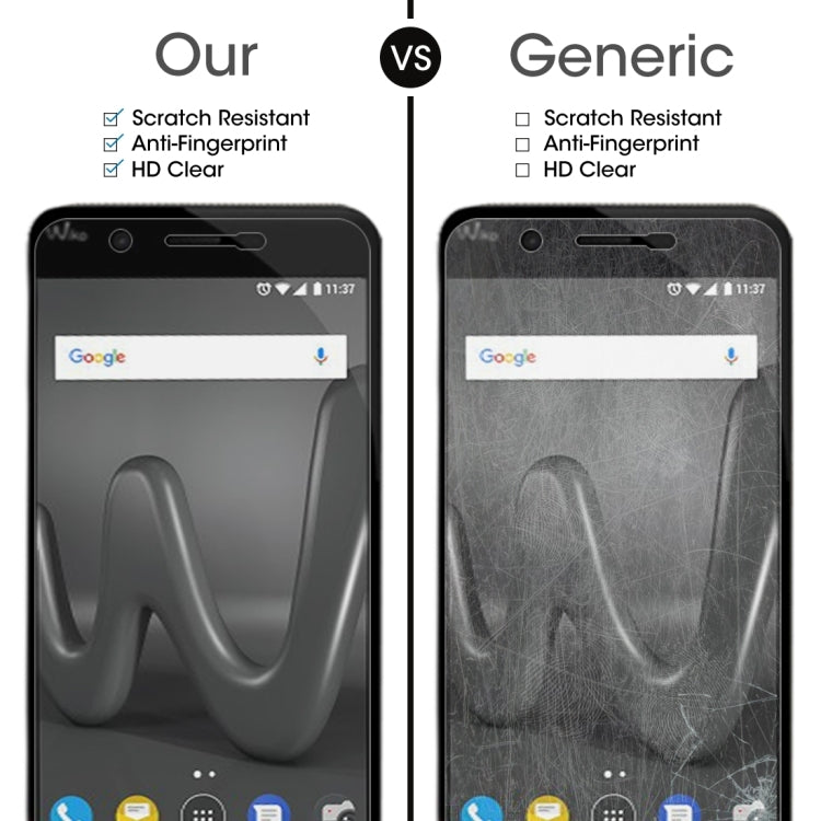 2片裝 Wiko Harry 0.26mm 9H表面硬度2.5D弧邊鋼化玻璃保護膜