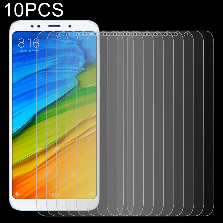 10片裝 適用於小米 紅米5 Plus 0.26mm 9H表面硬度 2.5D弧邊鋼化玻璃保護膜