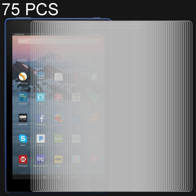 75 PCS Amazon Kindle Fire HD 10 2017  0.3mm厚度 9H硬度 全屏鋼化玻璃膜