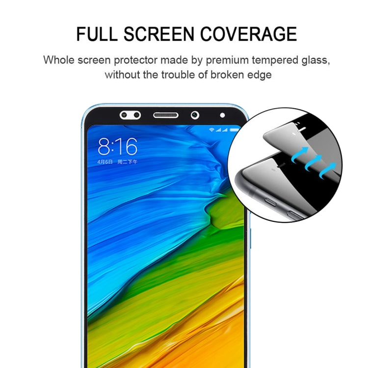 適用於小米 紅米5 Plus 0.33mm厚度9H表面硬度2.5D全屏全膠鋼化玻璃膜