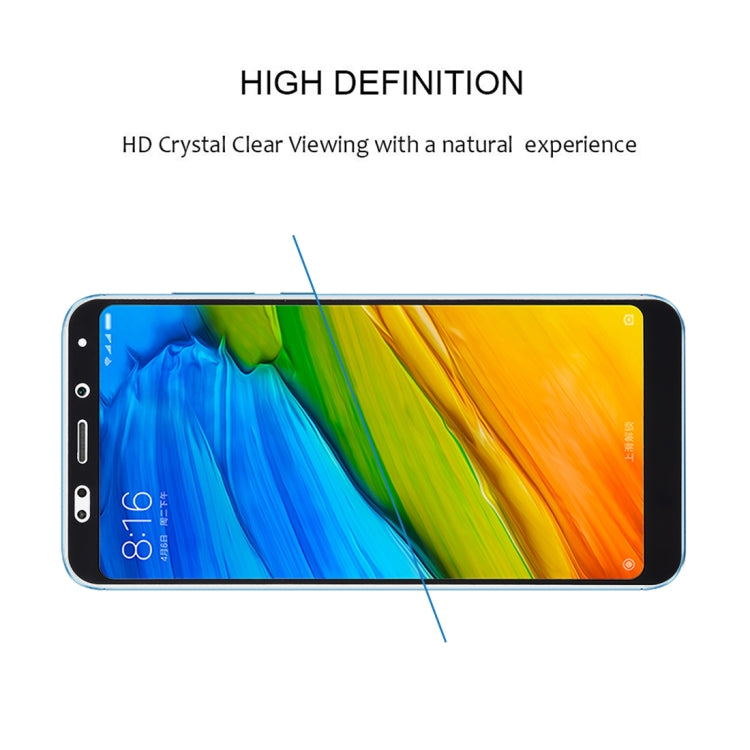 適用於小米 紅米5 Plus 0.33mm厚度9H表面硬度2.5D全屏全膠鋼化玻璃膜