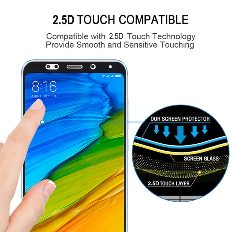 適用於小米 紅米5 Plus 0.33mm厚度9H表面硬度2.5D全屏全膠鋼化玻璃膜
