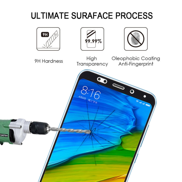 適用於小米 紅米5 Plus 0.33mm厚度9H表面硬度2.5D全屏全膠鋼化玻璃膜