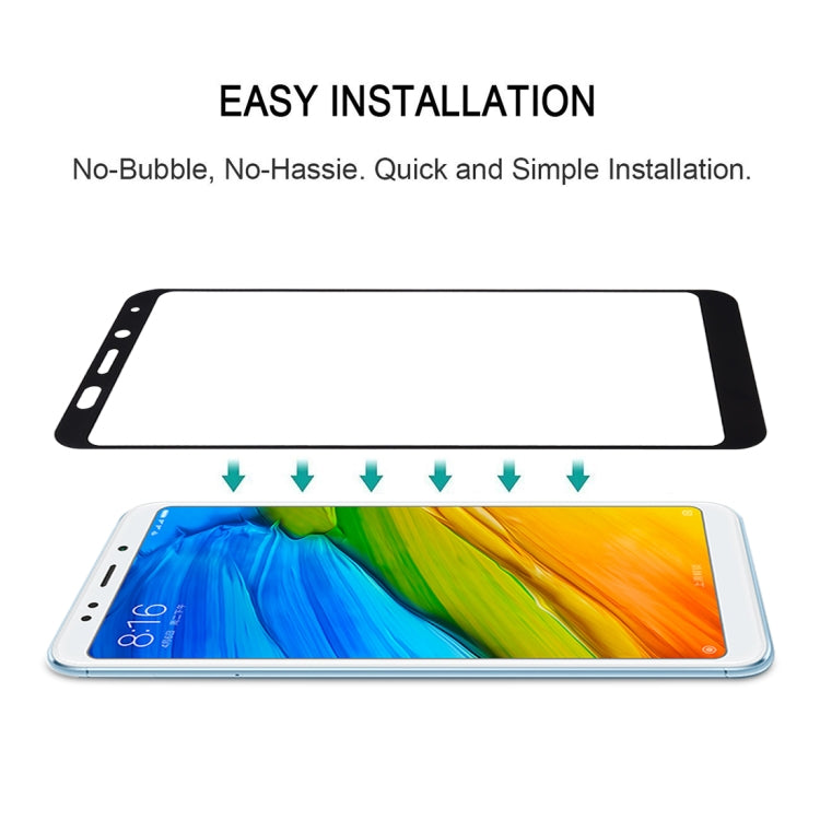 適用於小米 紅米5 Plus 0.33mm厚度9H表面硬度2.5D全屏全膠鋼化玻璃膜