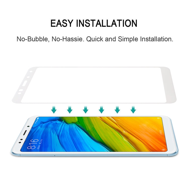 適用於小米 紅米5 Plus 0.33mm厚度9H表面硬度2.5D全屏全膠鋼化玻璃膜 , For Redmi 5 Plus