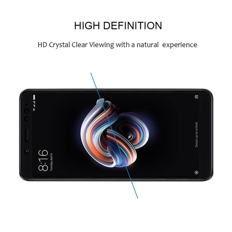 適用於小米 紅米Note 5 Pro 0.33mm厚度9H表面硬度2.5D全屏全膠鋼化玻璃膜