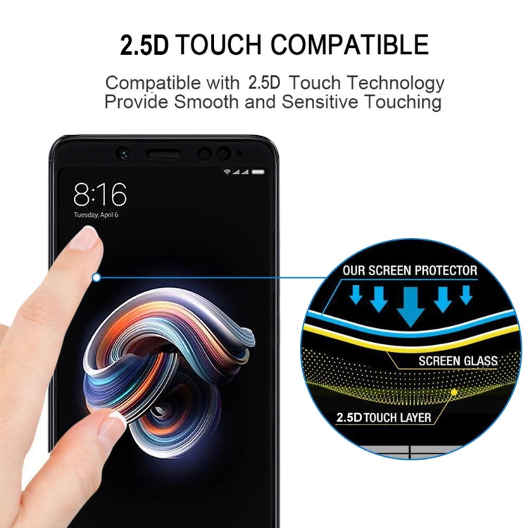 適用於小米 紅米Note 5 Pro 0.33mm厚度9H表面硬度2.5D全屏全膠鋼化玻璃膜