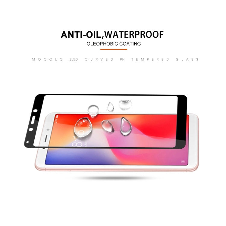 mocolo 適用於小米 Redmi 6 0.33mm 9H 2.5D絲印全屏鋼化玻璃保護膜