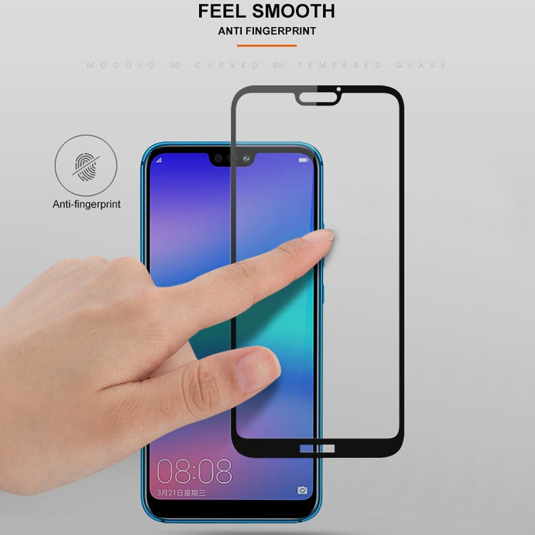 mocolo 適用於華為 P20 Lite 0.33mm 9H 2.5D絲印全屏鋼化玻璃保護膜
