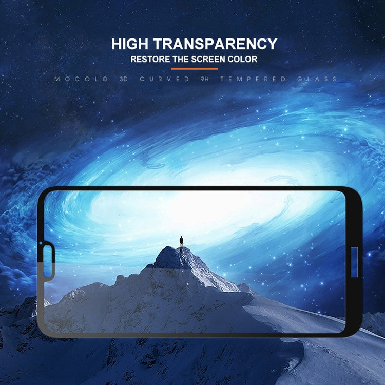 mocolo 適用於華為 P20 Lite 0.33mm 9H 2.5D絲印全屏鋼化玻璃保護膜