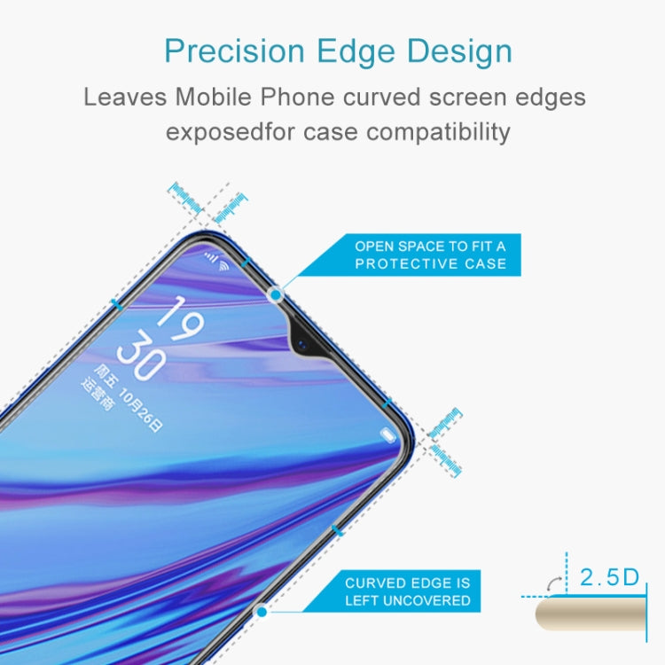 50個裝 適用於OPPO A5 / A9  / A56 5G 9H 2.5D弧邊半屏鋼化玻璃保護膜