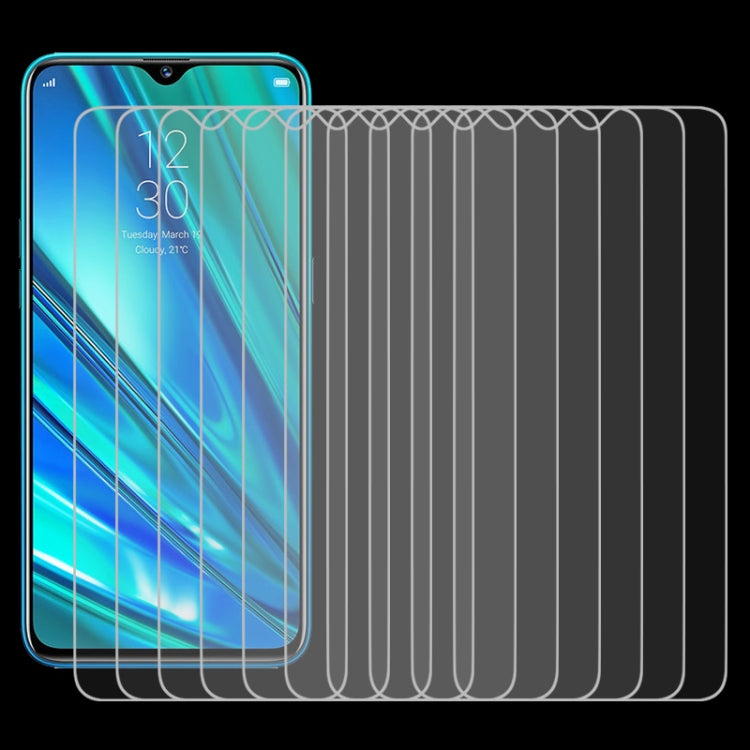 50個裝 適用於OPPO Realme 5 Pro 9H 2.5D弧邊半屏鋼化玻璃保護膜