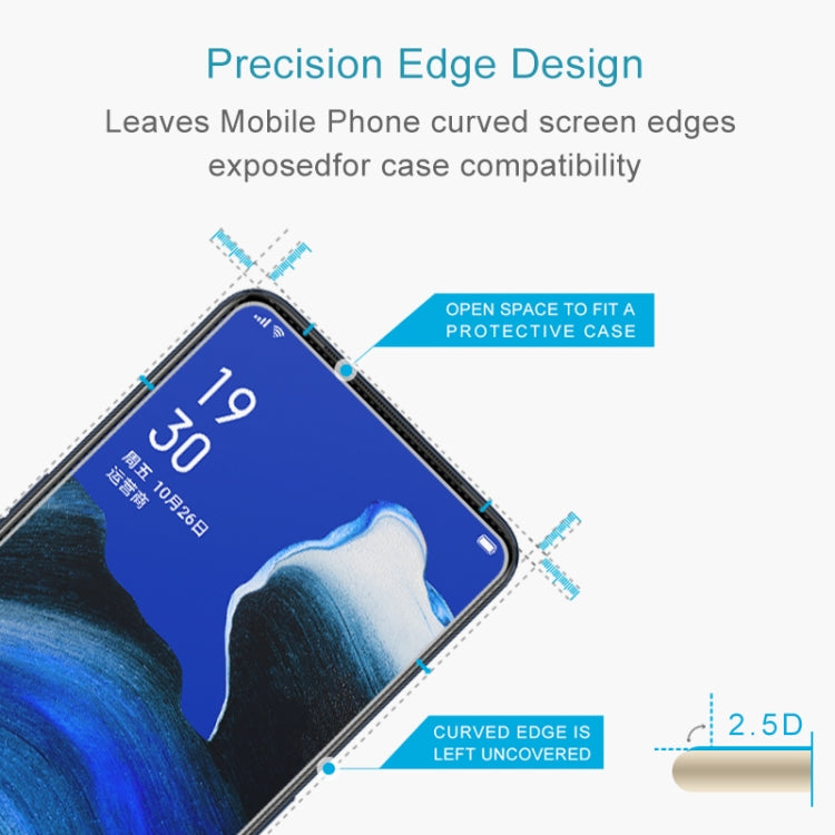 10個裝 適用於OPPO Reno2 Z 9H 2.5D弧邊半屏鋼化玻璃保護膜, For OPPO Reno2 Z (10 PCS)