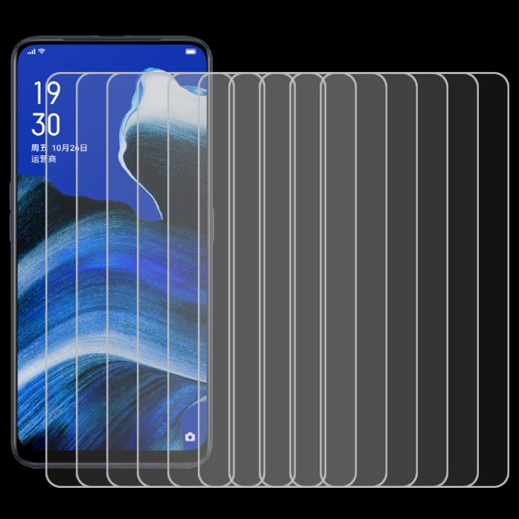 10個裝 適用於OPPO Reno2 Z 9H 2.5D弧邊半屏鋼化玻璃保護膜, For OPPO Reno2 Z (10 PCS)