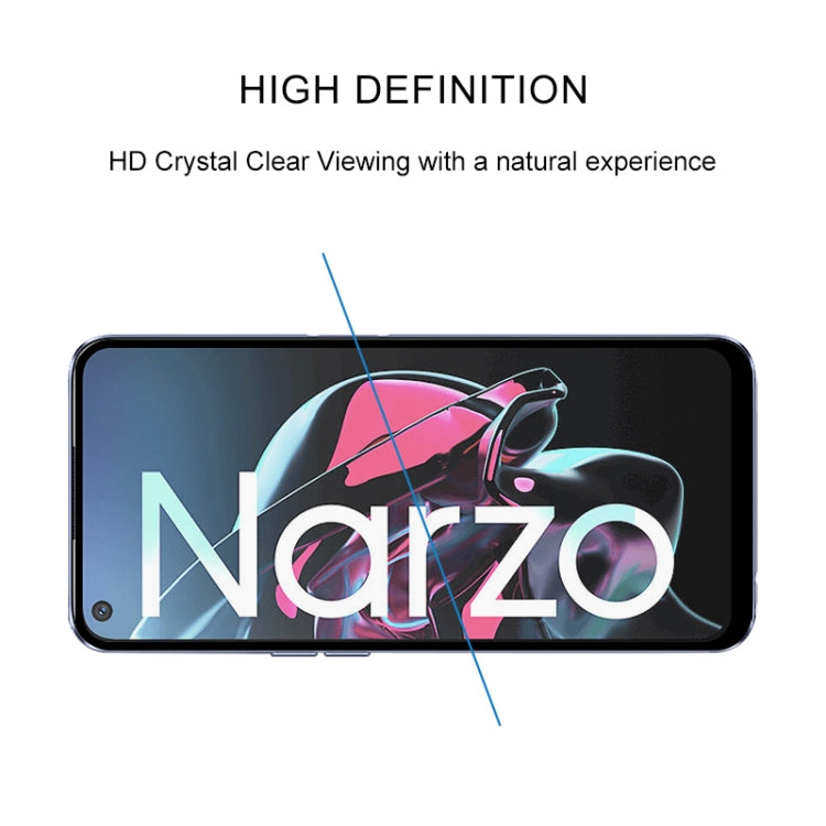 適用於 OPPO Realme Narzo 25 PCS 絲印二強 全屏鋼化玻璃膜, For OPPO Realme Narzo