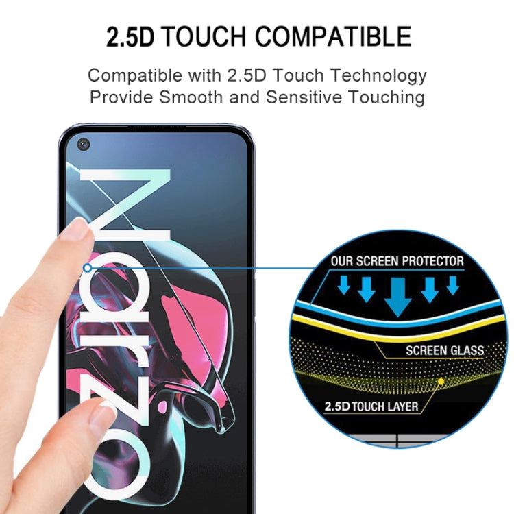 適用於 OPPO Realme Narzo 25 PCS 絲印二強 全屏鋼化玻璃膜, For OPPO Realme Narzo