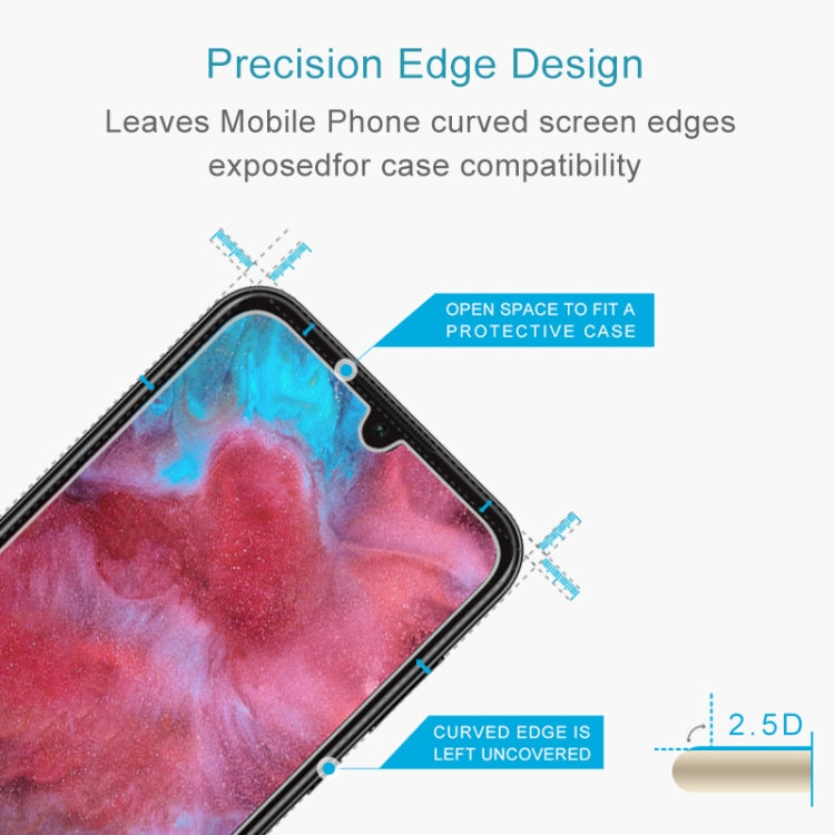 50個裝 適用於華為 榮耀 Play 3e 9H 2.5D弧邊半屏鋼化玻璃保護膜