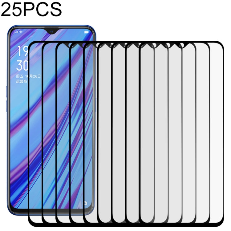 25 PCS 適用於OPPO A5 / A9  / A56 5G 絲印二強 全屏鋼化玻璃膜