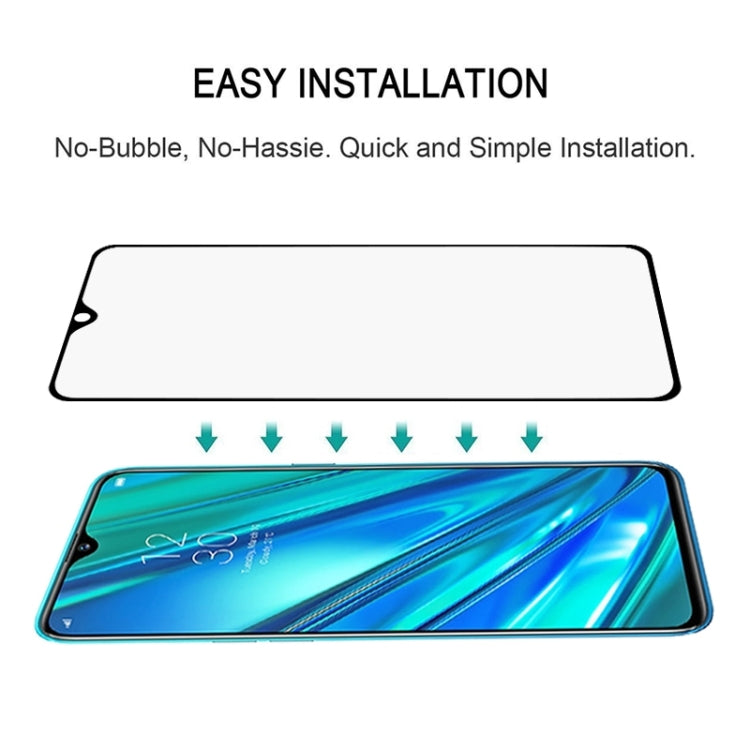 25 PCS適用於OPPO Realme 5 Pro 絲印二強 全屏鋼化玻璃膜