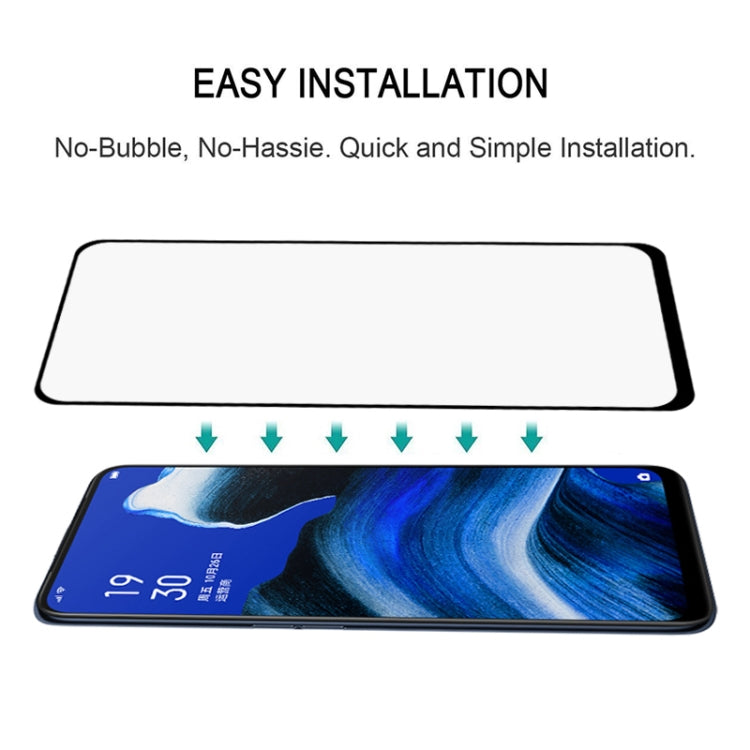 適用於OPPO Reno2 / Z 絲印二強 全屏鋼化玻璃膜, For OPPO Reno2 / Z(1 PC)