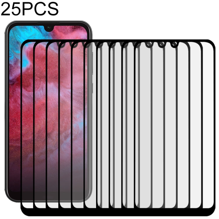 25 PCS 適用於華為 榮耀 Play 3e 絲印二強 全屏鋼化玻璃膜