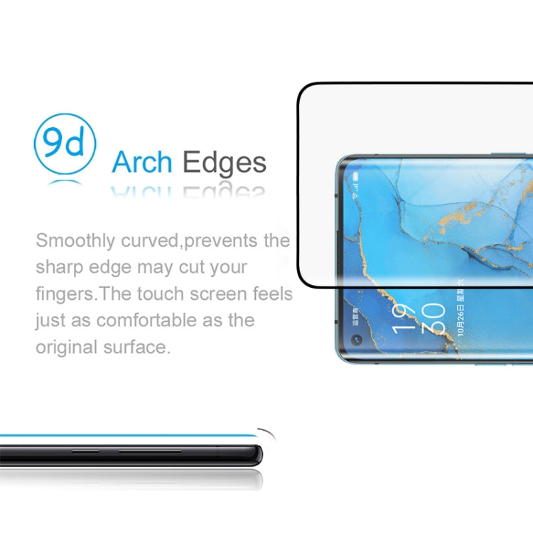 適用於OPPO Reno3 Pro 9H 3D曲面高清鋼化膜 , For OPPO Reno3 Pro(1 PC), For OPPO Reno3 Pro(Black)(1 PC)