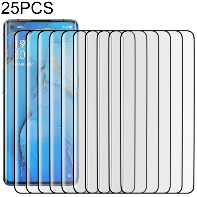 25片裝 適用於OPPO Reno3 Pro 9H 3D曲面高清鋼化膜 , For OPPO Reno3 Pro(25 PCS), For OPPO Reno3 Pro(Black)(25 PCS)
