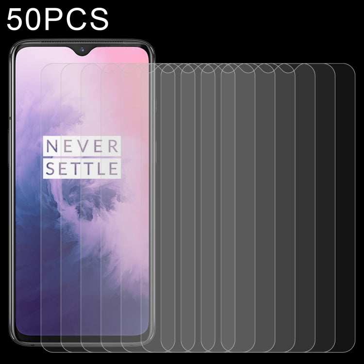 50個裝 適用於OnePlus 7  0.26mm 9H 2.5D弧邊鋼化玻璃保護膜, For OnePlus 7 (50 PCS)