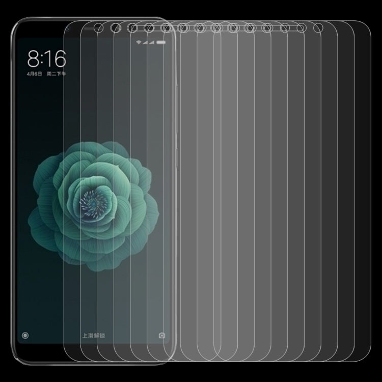 適用於小米Mi 6X & A2 10個裝 0.26mm厚度 9H 2.5D弧邊鋼化玻璃保護膜