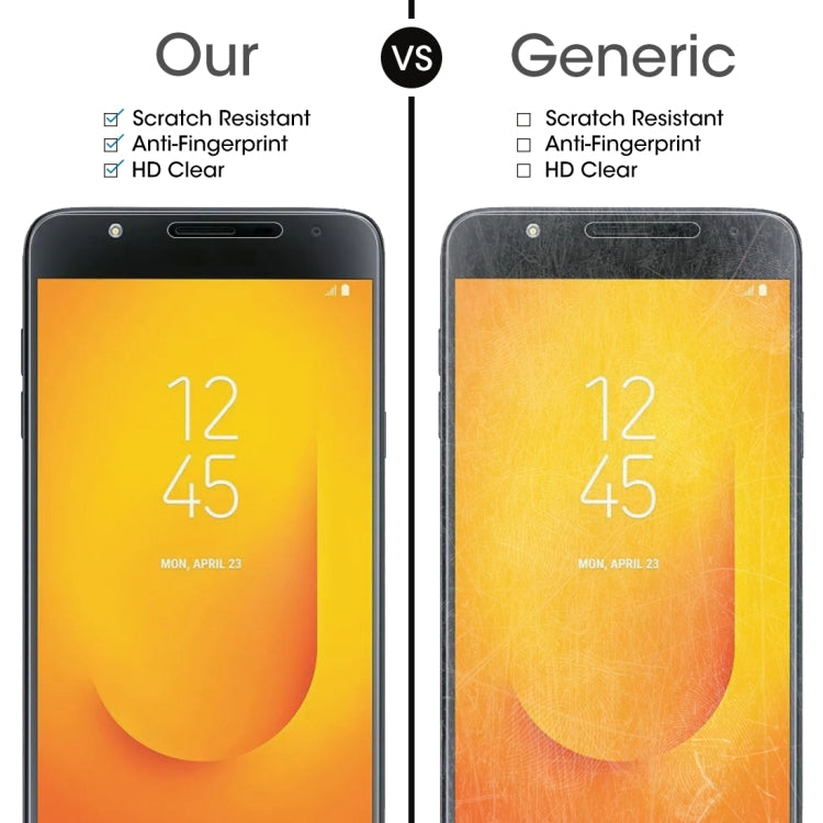 適用於三星Galaxy J7 Duo 10個裝 0.26mm厚度 9H 2.5D弧邊鋼化玻璃保護膜