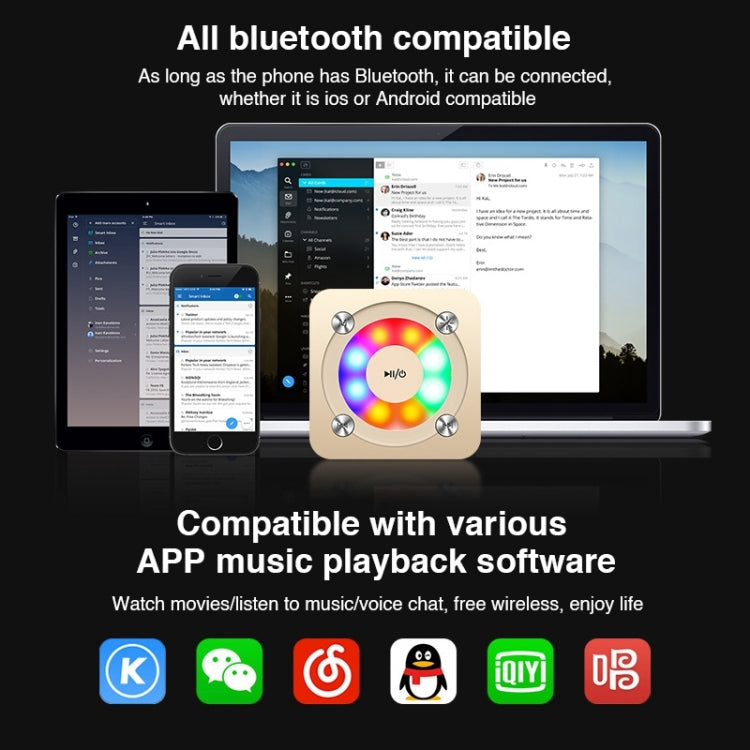 A9 便攜藍牙音箱 內置麥克風&燈 支持免提通話 TF卡 AUX 藍牙距離10米