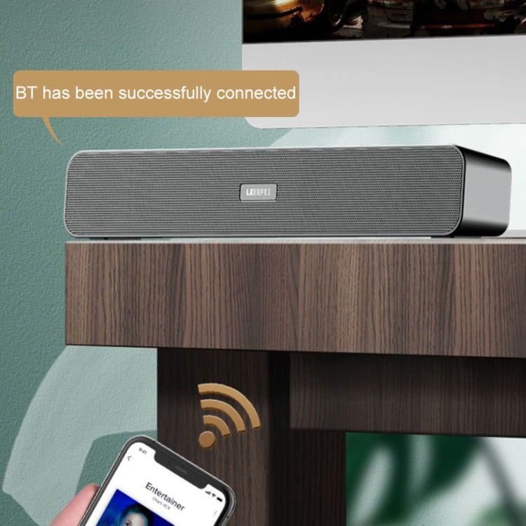 LEERFEI E91 10W 長條形雙喇叭多媒體收音機插卡藍牙音響，支持3.5mm AUX