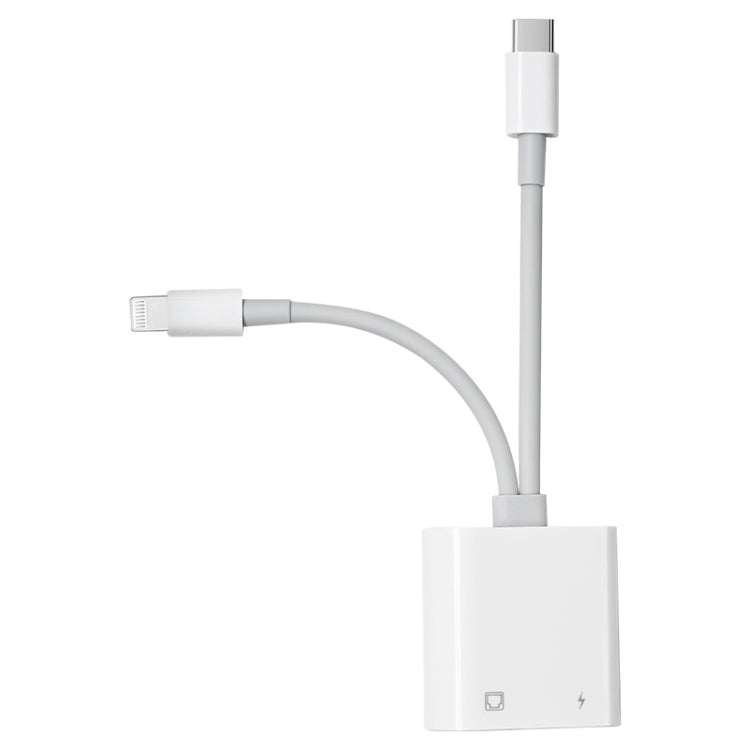 NK-1035 Pro 2合一 Type-C+8 Pin公頭轉RJ45+8 Pin充電母頭接口 適配器