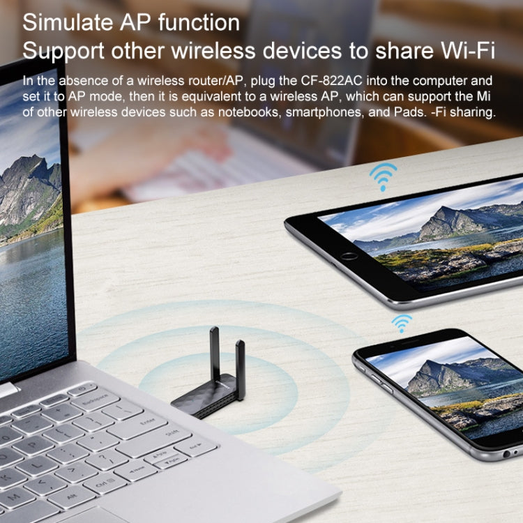 COMFAST CF-822AC 600Mbps 5G雙頻無線網卡 USB Wifi接收器