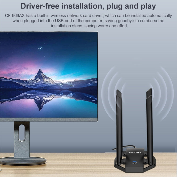 COMFAST CF-966AX 1800Mbps USB3.0 WiFi6 雙頻免驅網卡