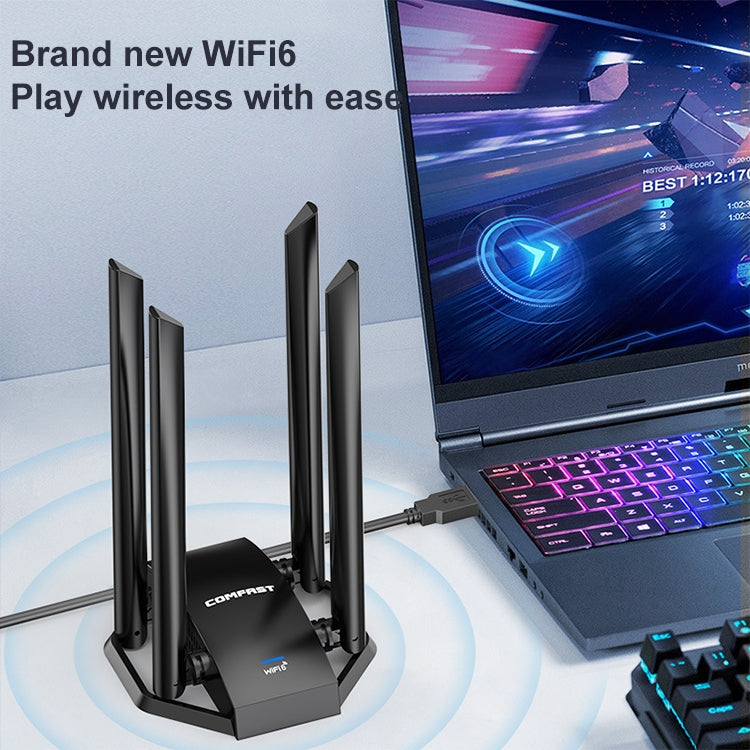 COMFAST CF-966AX 1800Mbps USB3.0 WiFi6 雙頻免驅網卡