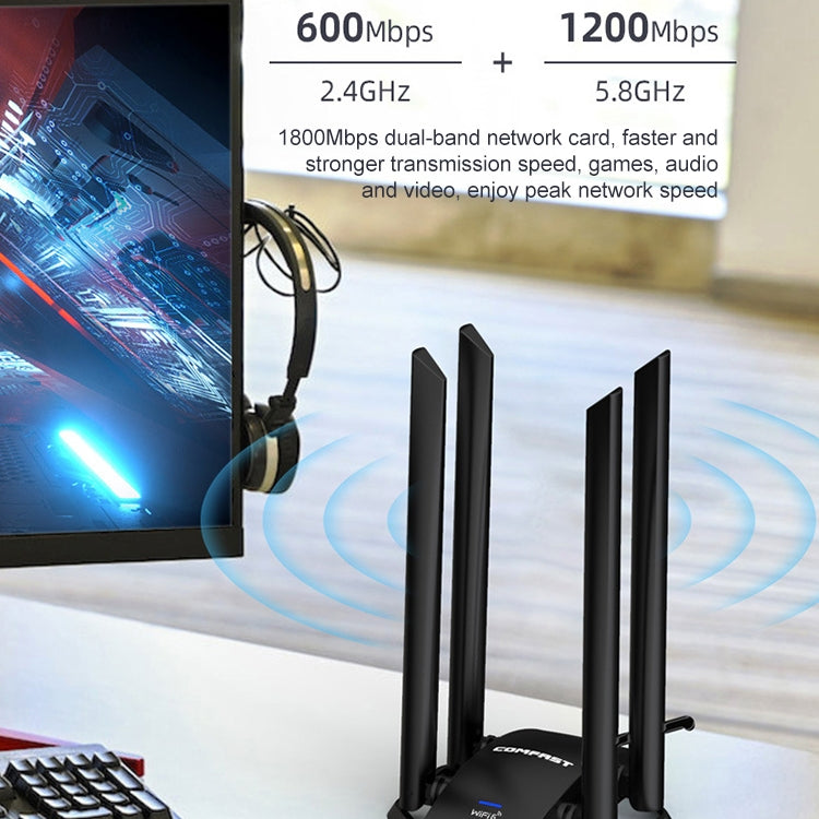COMFAST CF-966AX 1800Mbps USB3.0 WiFi6 雙頻免驅網卡