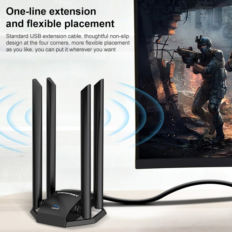 COMFAST CF-966AX 1800Mbps USB3.0 WiFi6 雙頻免驅網卡