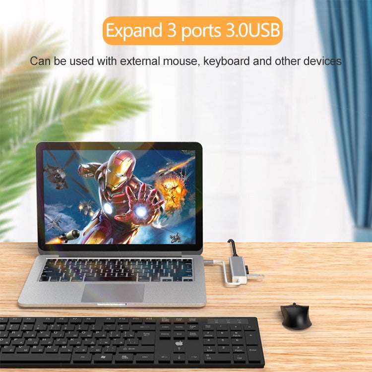 百兆網卡Type-C轉 RJ45+3個USB 3.0 轉換集線器HUB