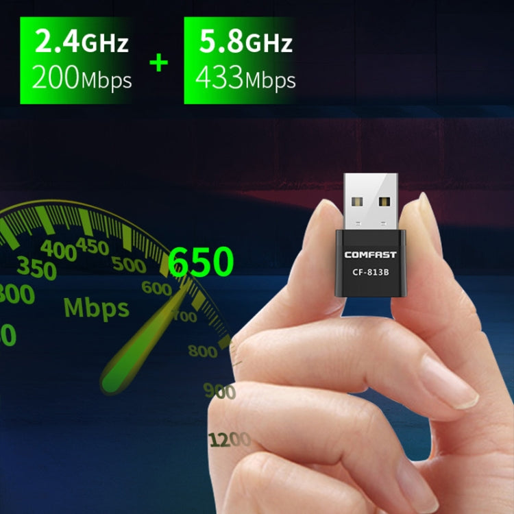 COMFAST CF-813B 650Mbps 雙頻藍牙無線網卡 Wifi USB適配器