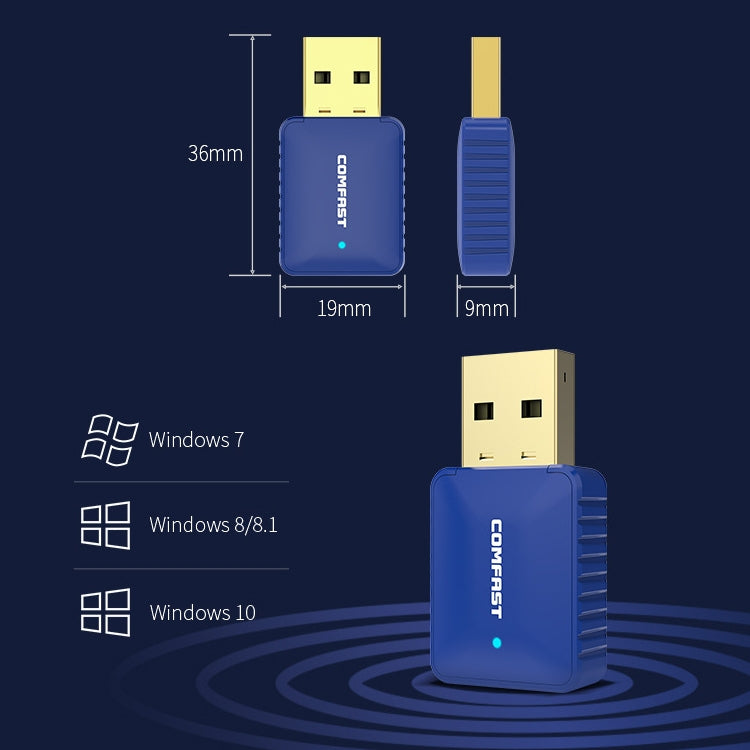 COMFAST CF-726B 650Mbps 雙頻藍牙無線網卡 Wifi USB適配器接收器