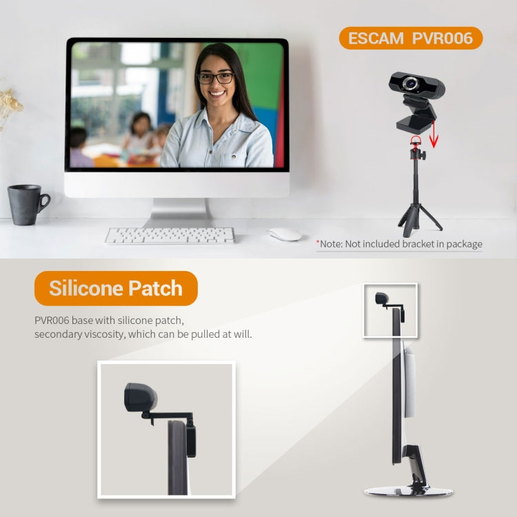 ESCAM PVR006 高清1080P USB2.0高清攝像頭帶麥克風，適用於PC
