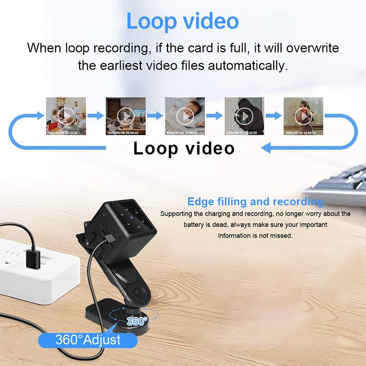 MD25 1080P可穿戴式智能高清攝像頭無線運動攝像機 支持紅外夜視/移動偵測/TF卡