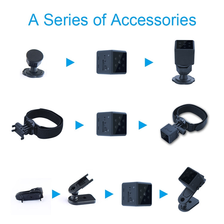 MD25 1080P可穿戴式智能高清攝像頭無線運動攝像機 支持紅外夜視/移動偵測/TF卡